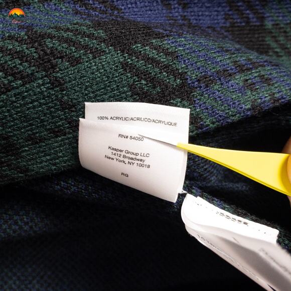 NWT Anne Klein Coat Blue Green Plaid Old Money Prep Notch Lapel Women's Size XL - Picture 7 of 10